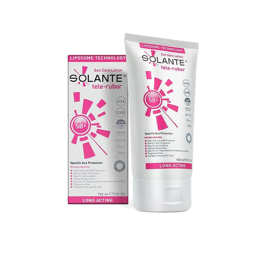Solante Tele-Rubor SPF 50+ Sunscreen for Sensitive Skin & Rosacea - 5.07 fl oz, Hypoallergenic & Anti-Aging - Glamourous Grace