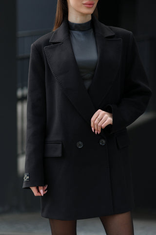 Andie Cashmere Wool Blend Blazer in Black