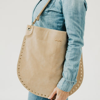 Rosalie Rivet Suede Hobo Bag