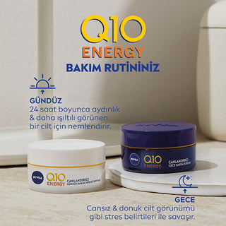 Nivea Q10 Energy Night Cream with Vitamin C - Anti-Aging, Moisturizing Night Care for All Skin Types - Glamourous Grace