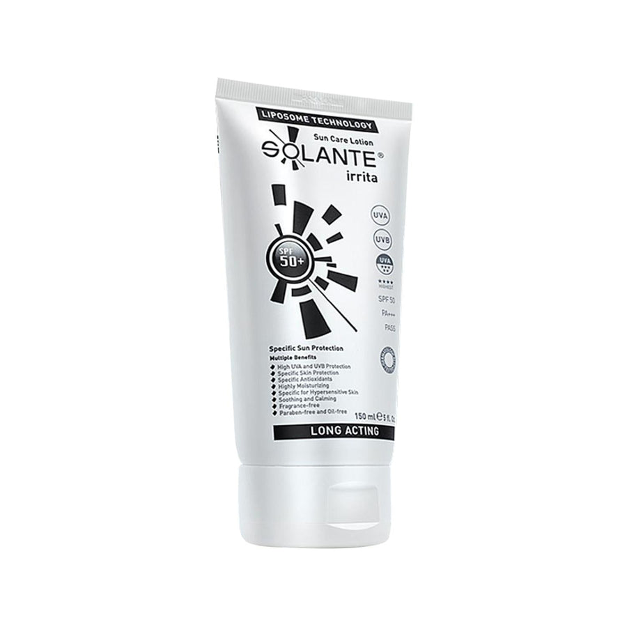Solante Irrita SPF 50+ Sunscreen Lotion: Ultimate UVA/UVB Protection for Sensitive Skin | Prevents Sunburn, Aging, & Skin Cancer - Glamourous Grace