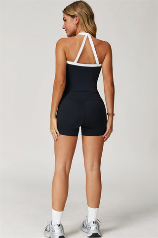 The Quest Cross Back Crop Top Shorts 2-Piece Set