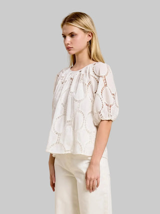 Bloom Eyelet White Blouse - Glamourous Grace