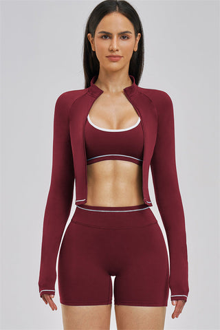 The Unbound Jacket Sports Bra Shorts 3-Piece Set