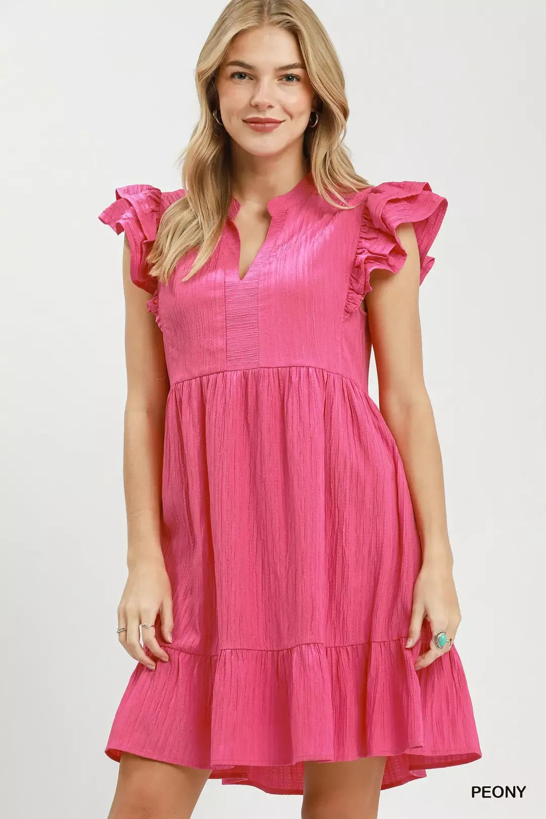 Umgee Ruffle Sleeve Babydoll Dress - Glamourous Grace