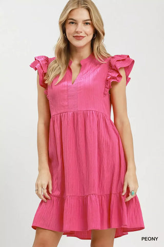 Umgee Ruffle Sleeve Babydoll Dress - Glamourous Grace