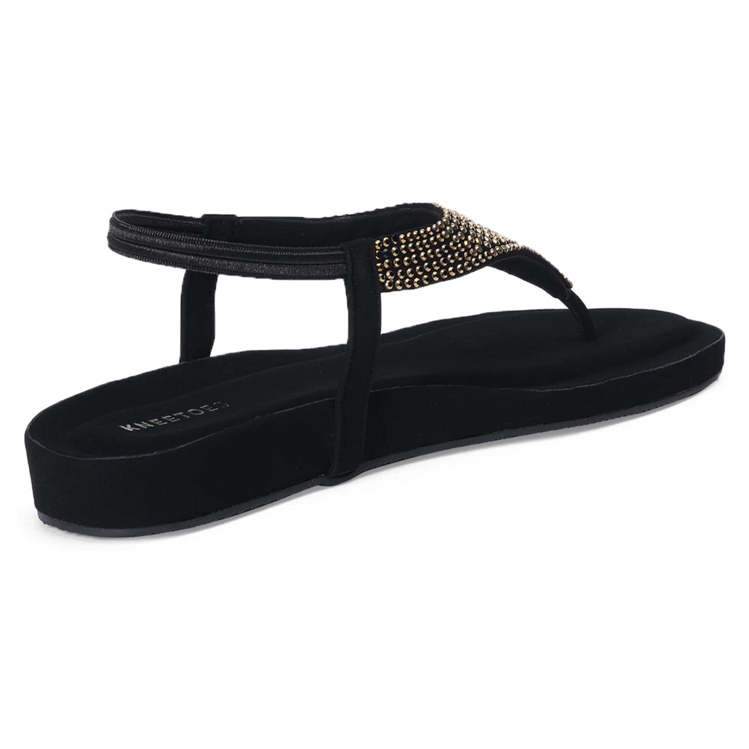 Ebony - Black Thong Sandals - Glamourous Grace