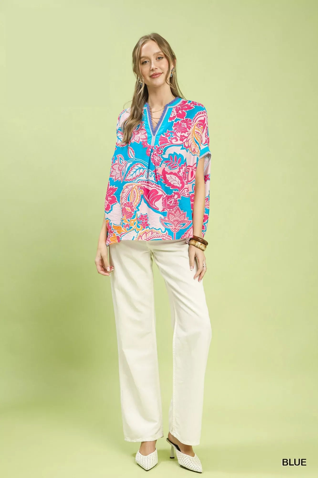 Umgee Abstract Print Oversized Top - Glamourous Grace