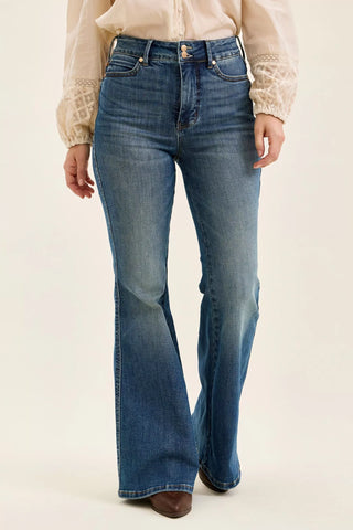 Judy Blue Double Button Tummy Control Flared Leg Jeans