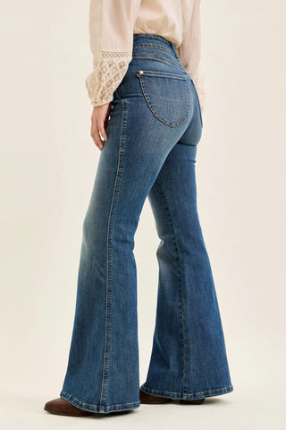 Judy Blue Double Button Tummy Control Flared Leg Jeans
