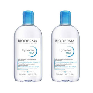 Bioderma Hydrabio H2O Micellar Water for Hydration and Makeup Removal, Fragrance-Free Skincare, 2x500ml - Glamourous Grace