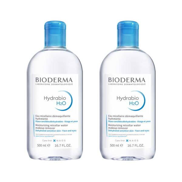 Bioderma Hydrabio H2O Micellar Water for Hydration and Makeup Removal, Fragrance-Free Skincare, 2x500ml - Glamourous Grace