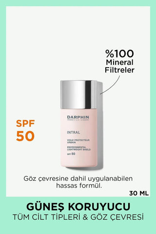 Darphin Intral Environmental Lightweight Shield SPF50 30ml - Sensitive Skin Moisturizer with Mineral Sun Protection
