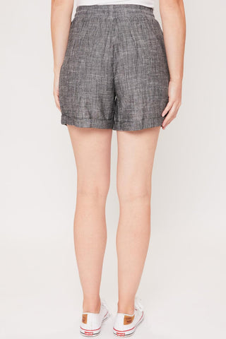 Women's Linen Lounge Shorts with Elastic Waistband