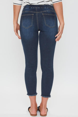 Women's Petite High Rise Denim Ankle Jogger