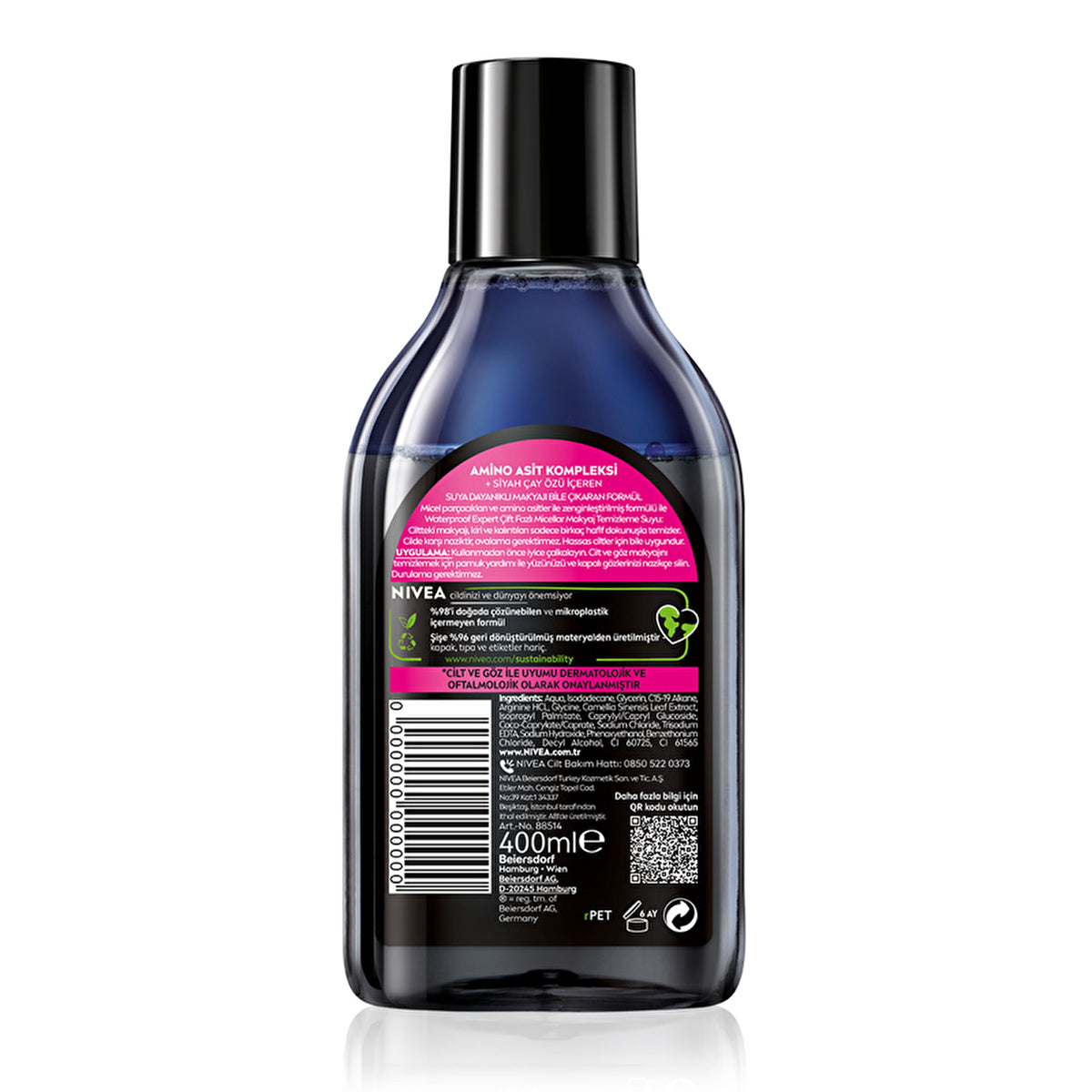 Nivea Waterproof Micellar Cleansing Water 400ml - Oil-Free Formula - Glamourous Grace