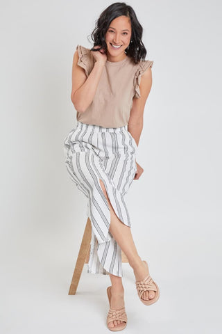 Women's Lifestyle Cropped Tulip Slit Hem Pant