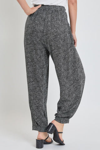 Women's Drawstring Wide Jogger Pant With Pleated Hem Lifestyle Collection