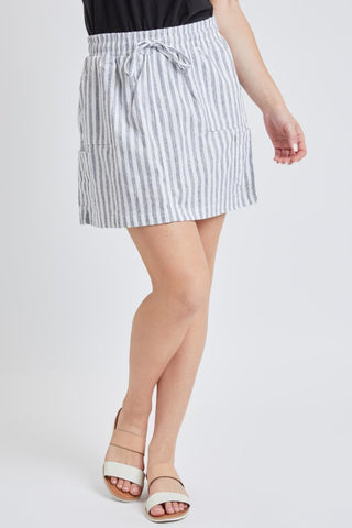 Women's High Rise Linen Cargo Skort - Glamourous Grace