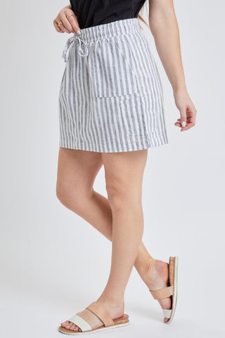 Women's High Rise Linen Cargo Skort - Glamourous Grace