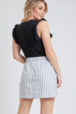 Women's High Rise Linen Cargo Skort - Glamourous Grace