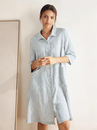 100% Linen Shirt Dress MADISON - Glamourous Grace