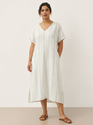100% Linen Back-Tied Waist Maxi Dress HANA