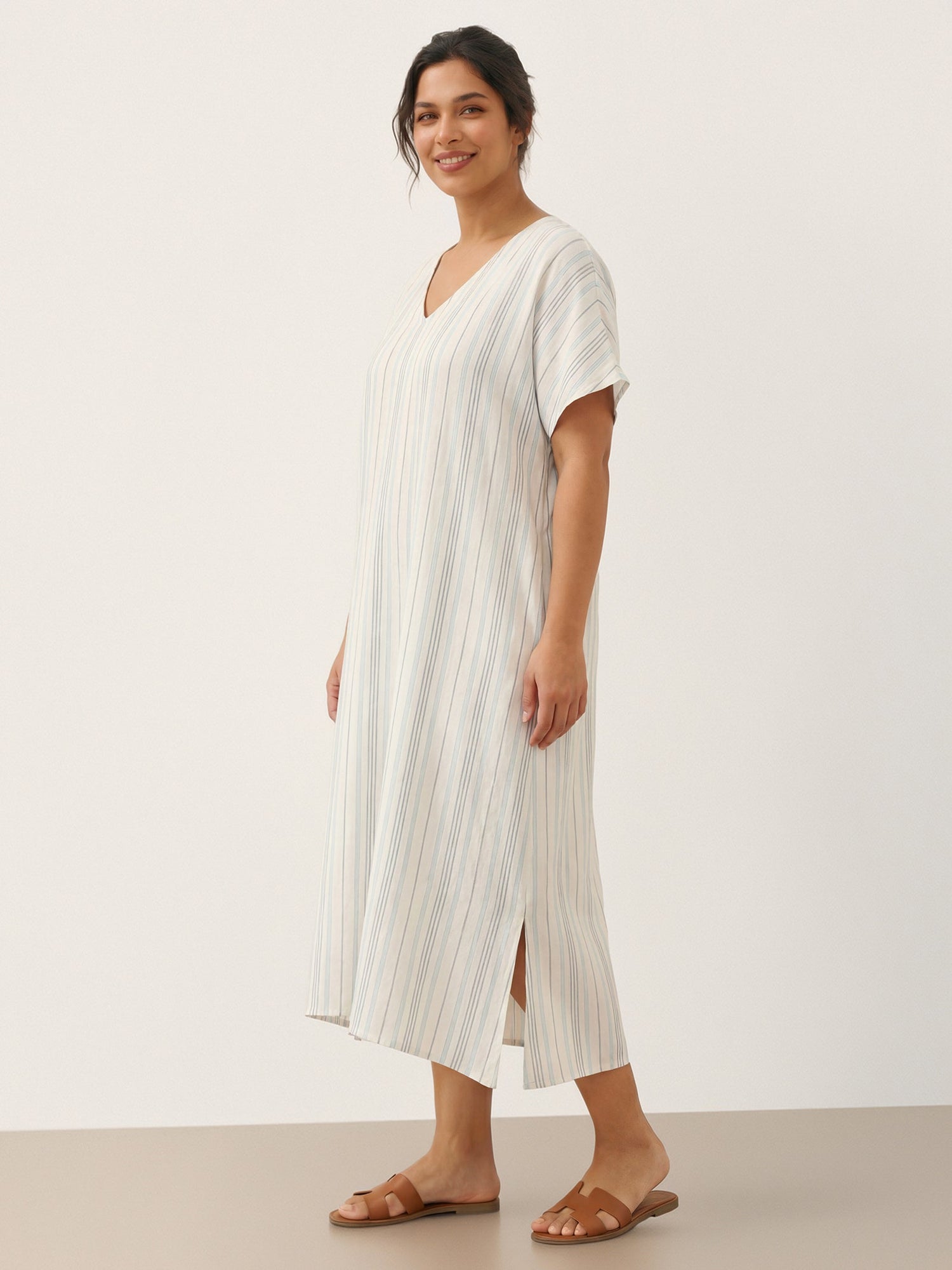 100% Linen Back-Tied Waist Maxi Dress HANA - Glamourous Grace