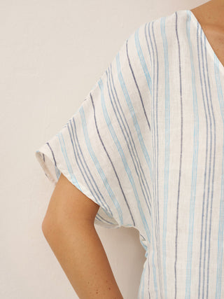 100% Linen Back-Tied Waist Maxi Dress HANA