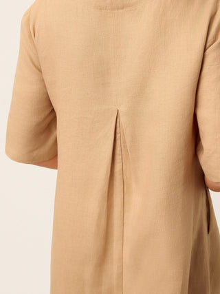 100% Linen Side-Gathered Bow Maxi Dress ESMERALDA - Glamourous Grace