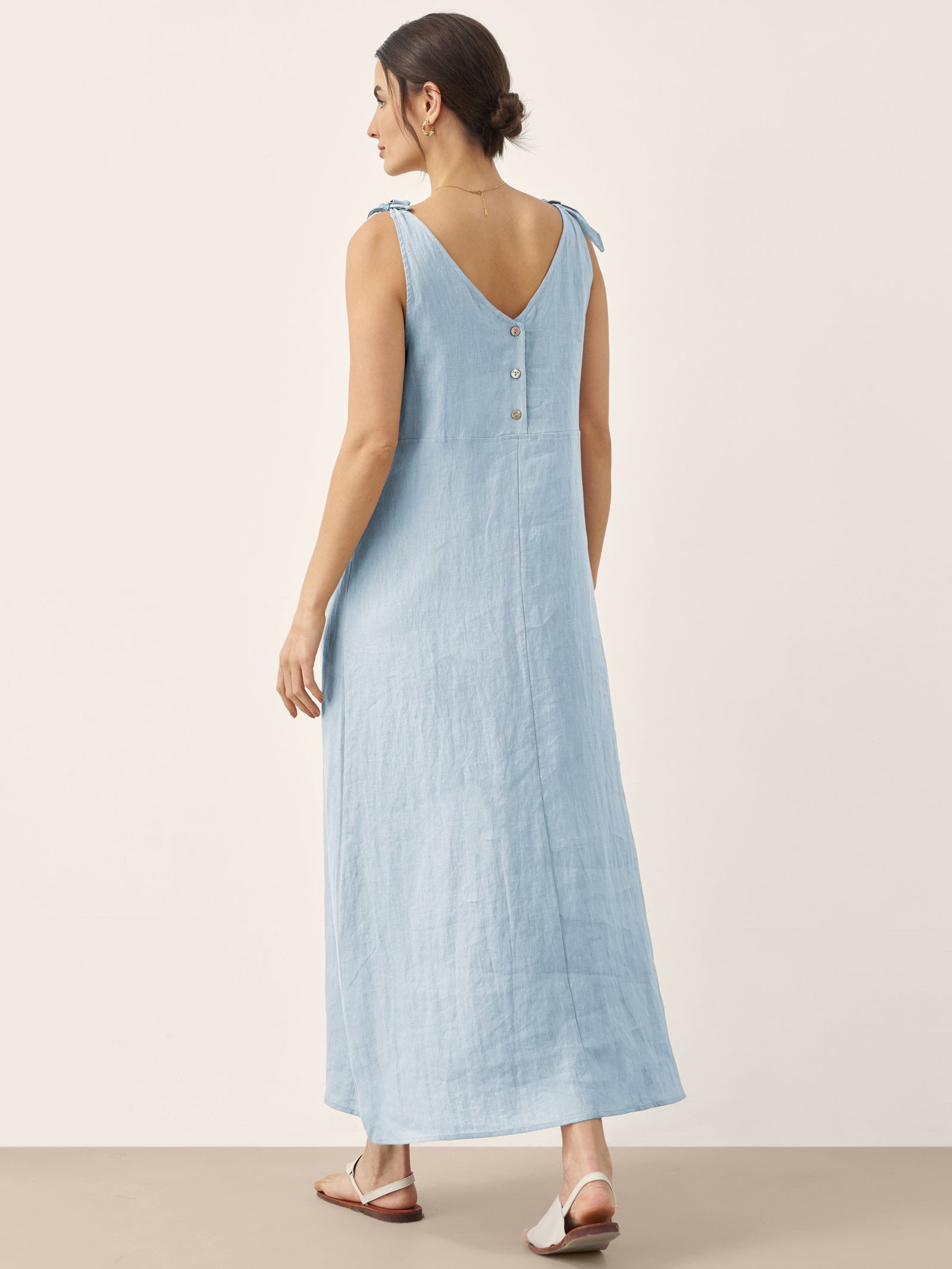 100% Linen Camisole Dress QEARL - Glamourous Grace