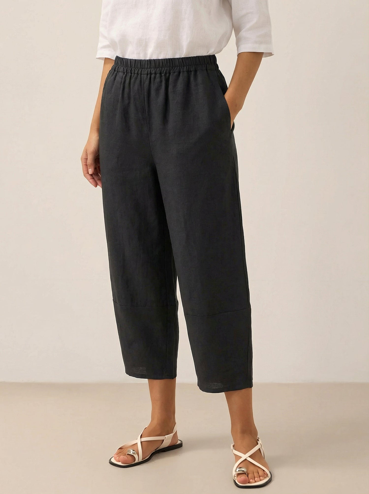 100% Linen Crop Pants RORY - Glamourous Grace