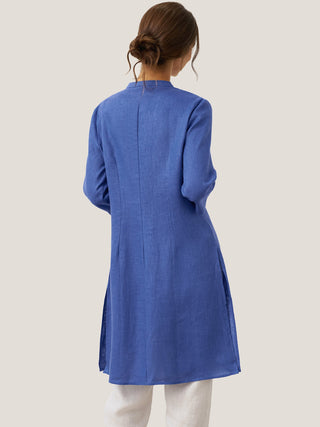 100% Linen Hand Button Long Top DILLON - Glamourous Grace
