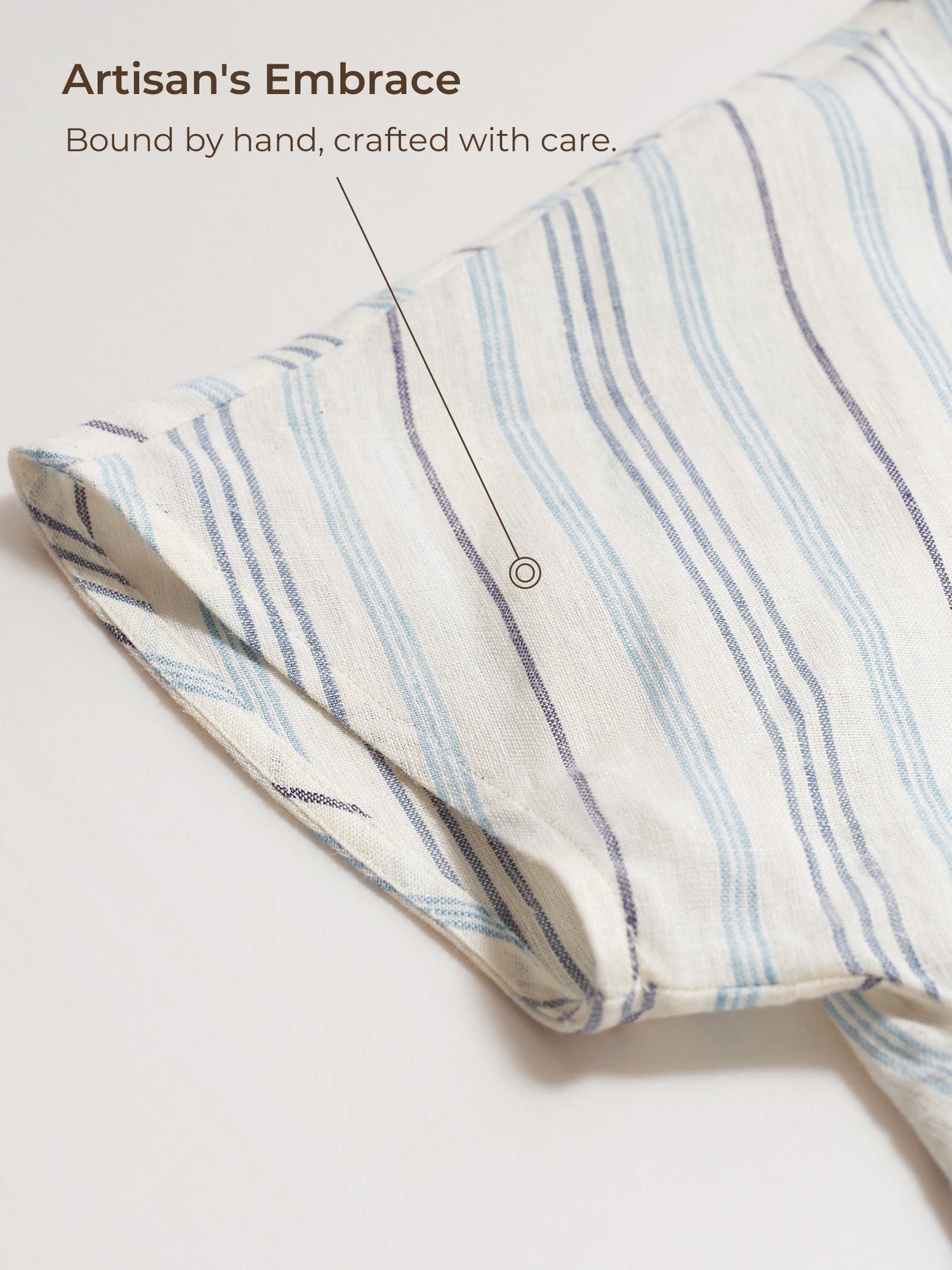 100% Linen Pleated Striped Pullover Top VIA - Glamourous Grace