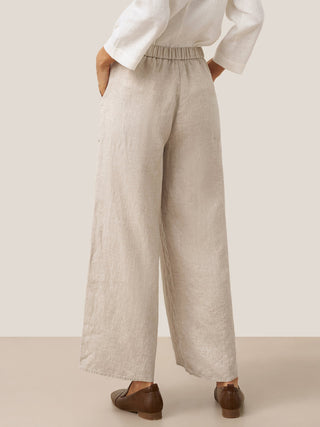 100% Linen Pocket Wide Leg Pants THALIA - Glamourous Grace