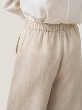 100% Linen Pocket Wide Leg Pants THALIA - Glamourous Grace