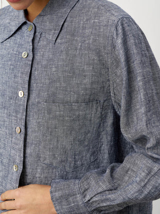 100% Linen Relaxed Drop Shoulder Pocket Shirt ASTER - Glamourous Grace