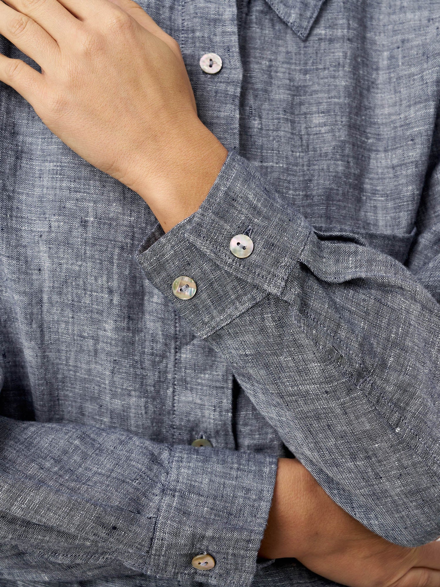 100% Linen Relaxed Drop Shoulder Pocket Shirt ASTER - Glamourous Grace
