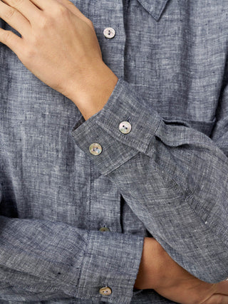 100% Linen Relaxed Drop Shoulder Pocket Shirt ASTER - Glamourous Grace