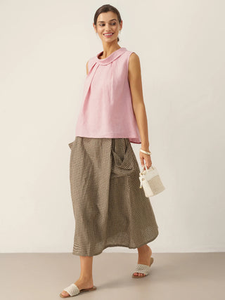 100% Linen Structured Collar Sleeveless Blouse BLAIR - Glamourous Grace