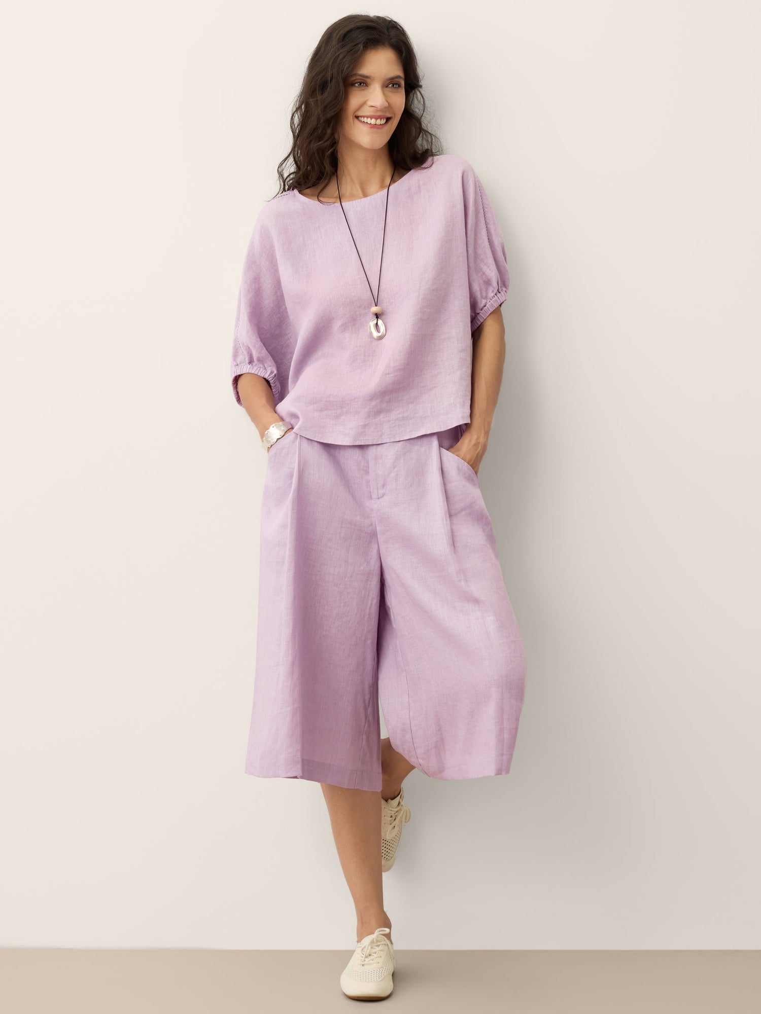 100% Linen A-Line Bermuda Shorts RAVENNA - Glamourous Grace