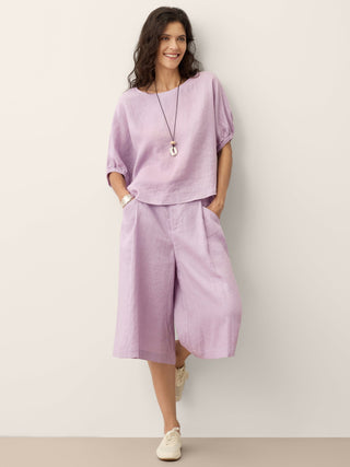 100% Linen A-Line Bermuda Shorts RAVENNA