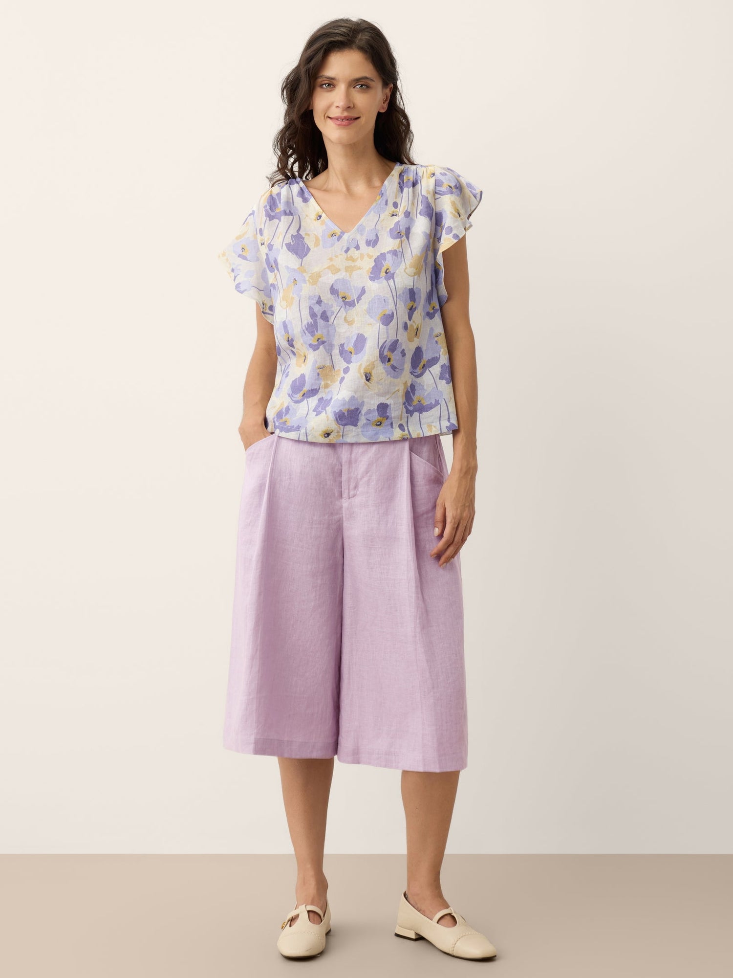 100% Linen A-Line Bermuda Shorts RAVENNA - Glamourous Grace