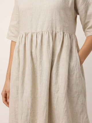 100% Linen A-Line Midi Dress VALENCIA - Glamourous Grace