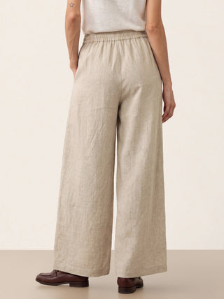 100% Linen Pleated Waist Wide Leg Pants LOUISA - Glamourous Grace