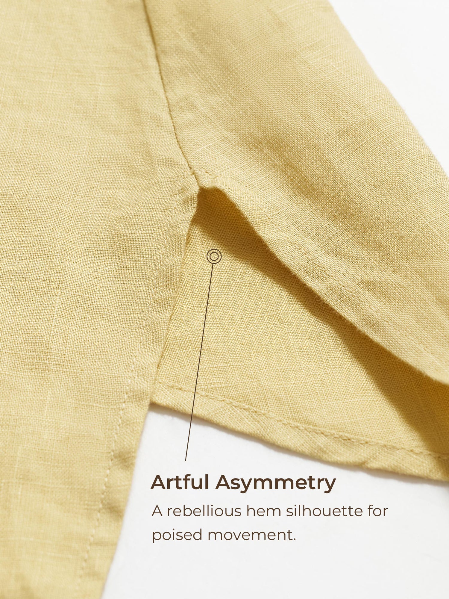 100% Linen Asymmetric Hem Long Top ISLA - Glamourous Grace