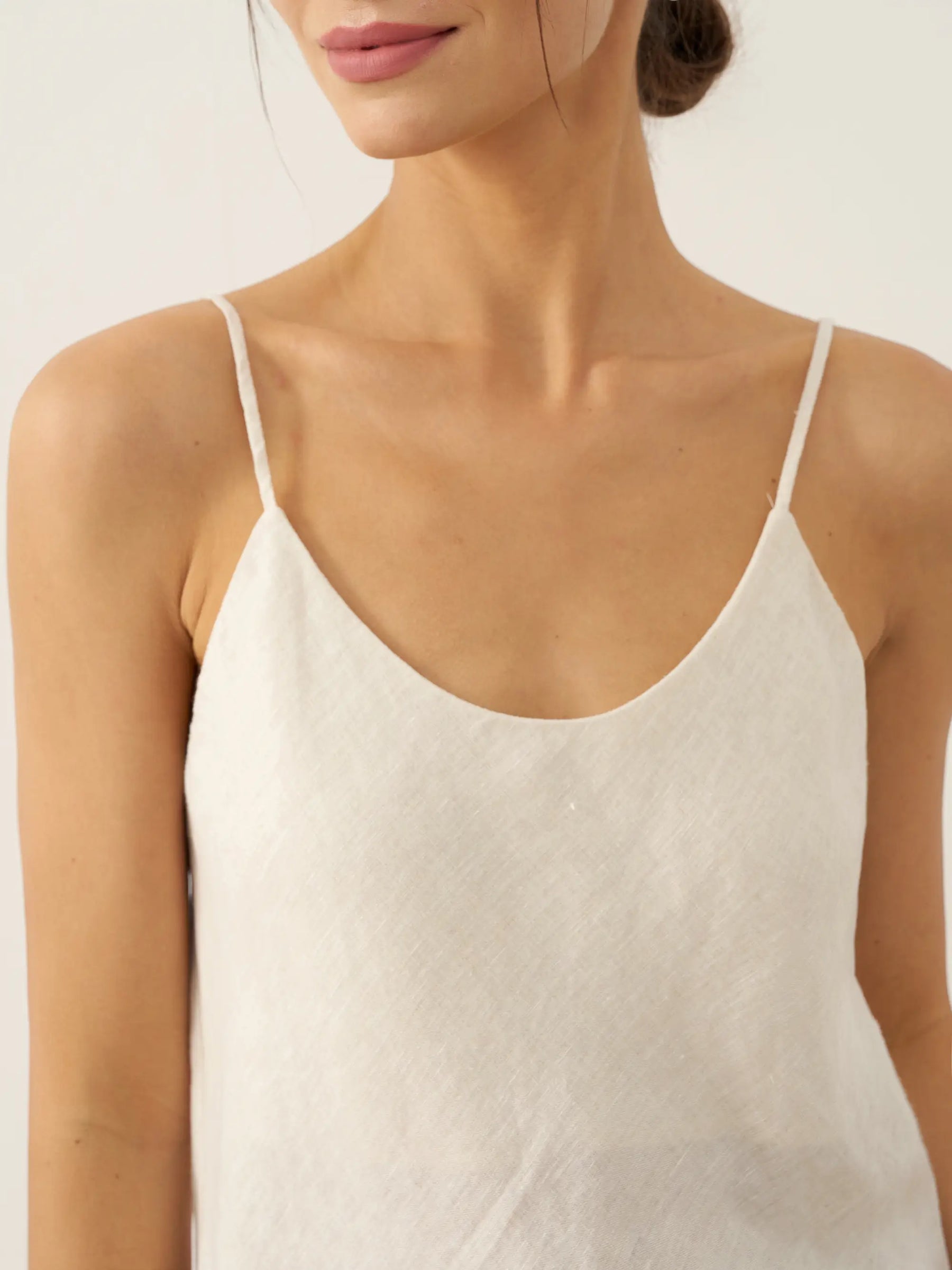 100% Linen Beaded Hem Camisole Bree - Glamourous Grace