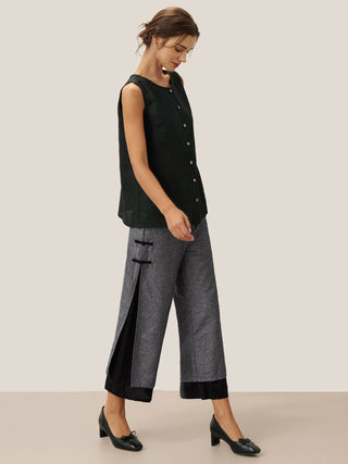 Linen Double Layer Handmade Capri Pants STELLA - Glamourous Grace