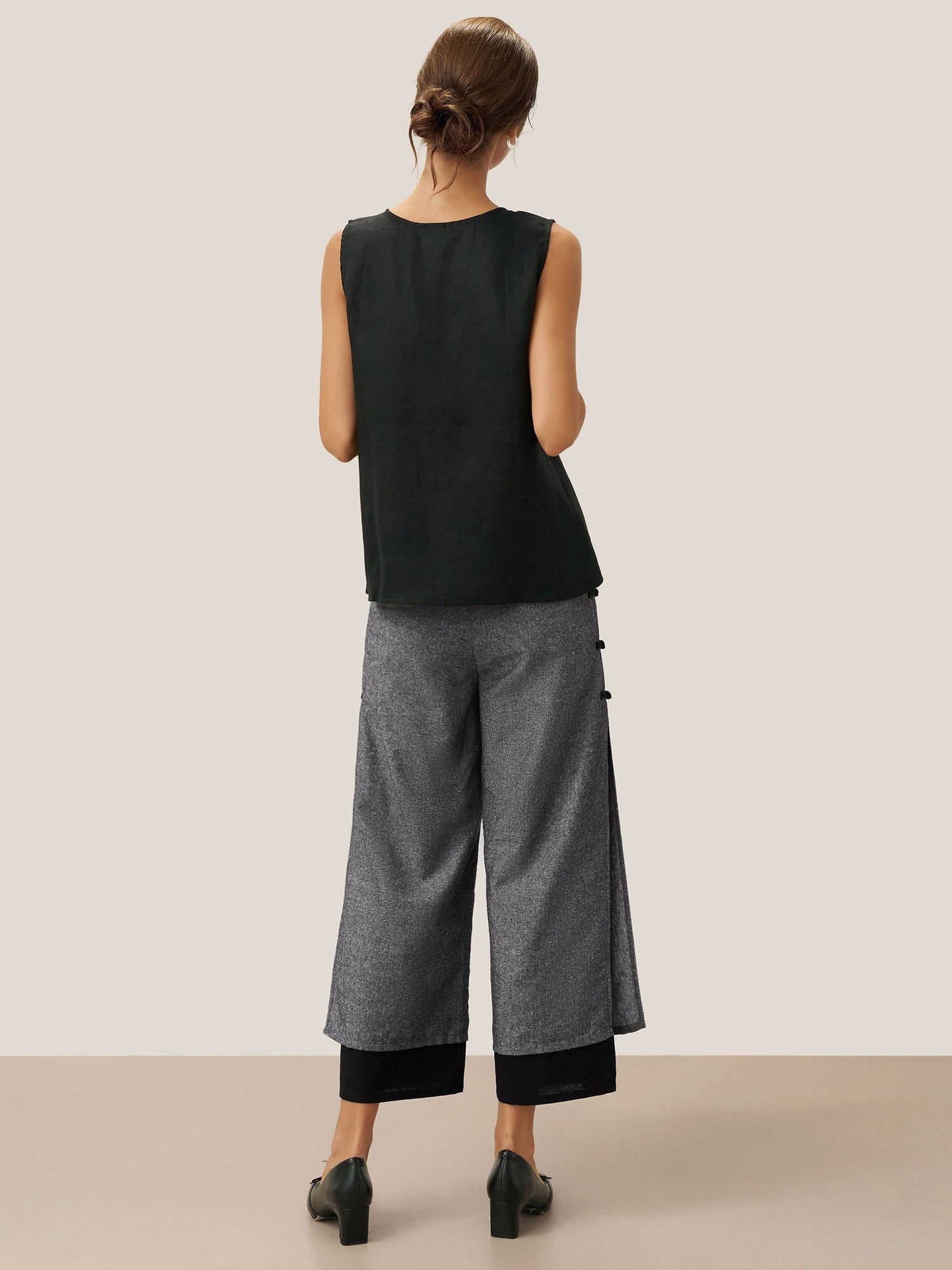 Linen Double Layer Handmade Capri Pants STELLA - Glamourous Grace