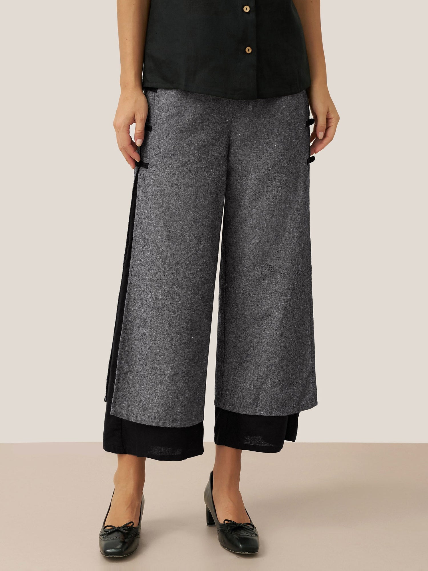 Linen Double Layer Handmade Capri Pants STELLA - Glamourous Grace